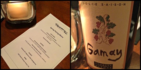 menu and wine bottle